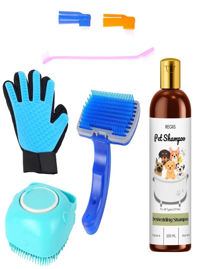 REGIIS Pet Shampoo, Deshedding Shampoo for Dogs, 200 ML, with Vitamin A and Aloe Vera(5 Pack) - Image 1